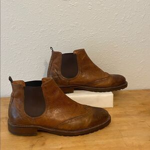 Johnston & Murphy Brown Leather Kresser Gore Chelsea Boots Size 8 1/2